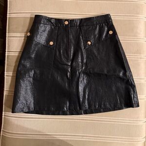 Zara Black Faux Leather Mini Skirt